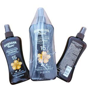 3pk Vegan Hawaiian Tropic Protective Tanning Spray SPF 15 Sunscreen Coconut 8oz